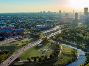 Picture of Houston Skyline with roadways